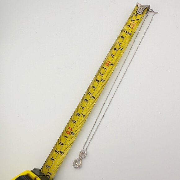 Beautiful INFINITY Necklace - 14kt Gold & Sterling Silver with Natural Diamonds - Picture 7 of 11